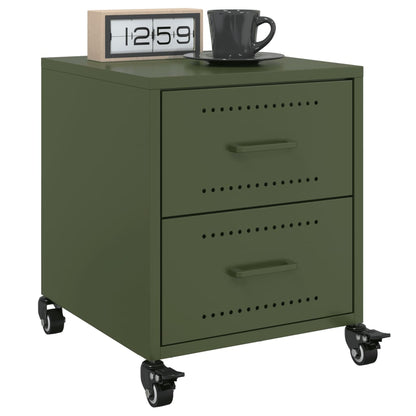 Bedside Cabinets 2 pcs Olive Green 36x39x43.5 cm Steel