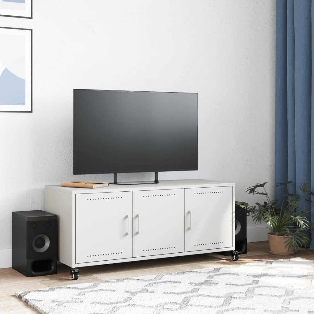 TV Cabinet White 100.5x39x43.5 cm Cold-rolled Steel