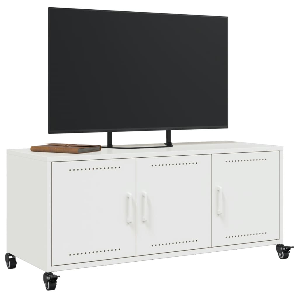 TV Cabinet White 100.5x39x43.5 cm Cold-rolled Steel