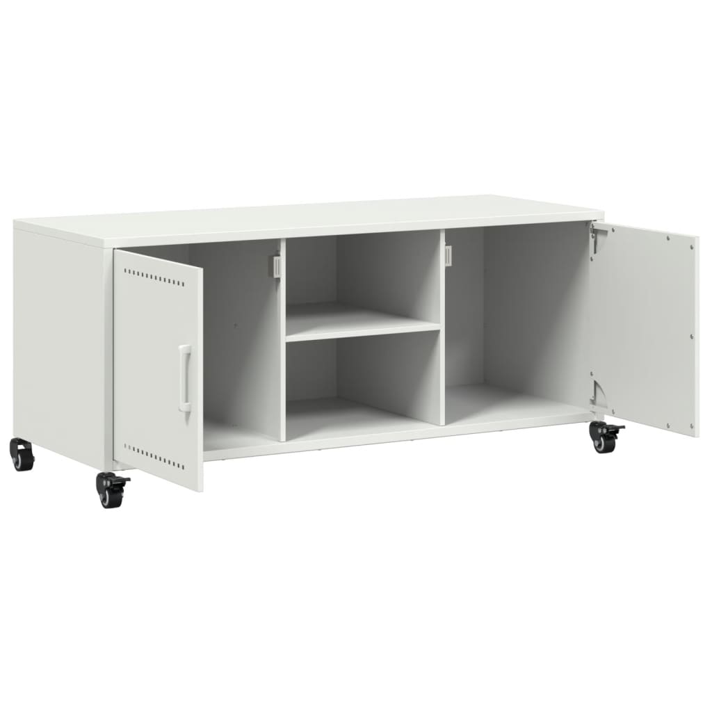 TV Cabinet White 100.5x39x43.5 cm Cold-rolled Steel