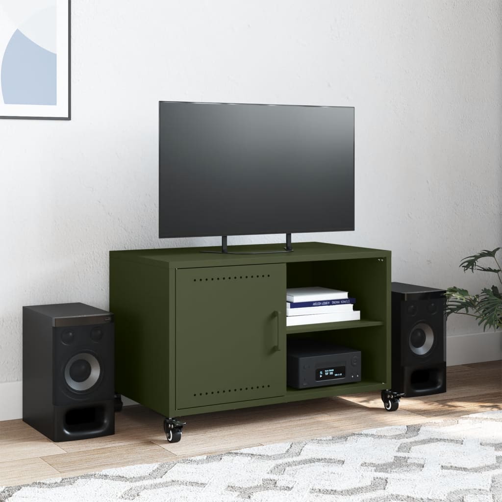 TV Cabinet Olive Green 68x39x43.5 cm Steel