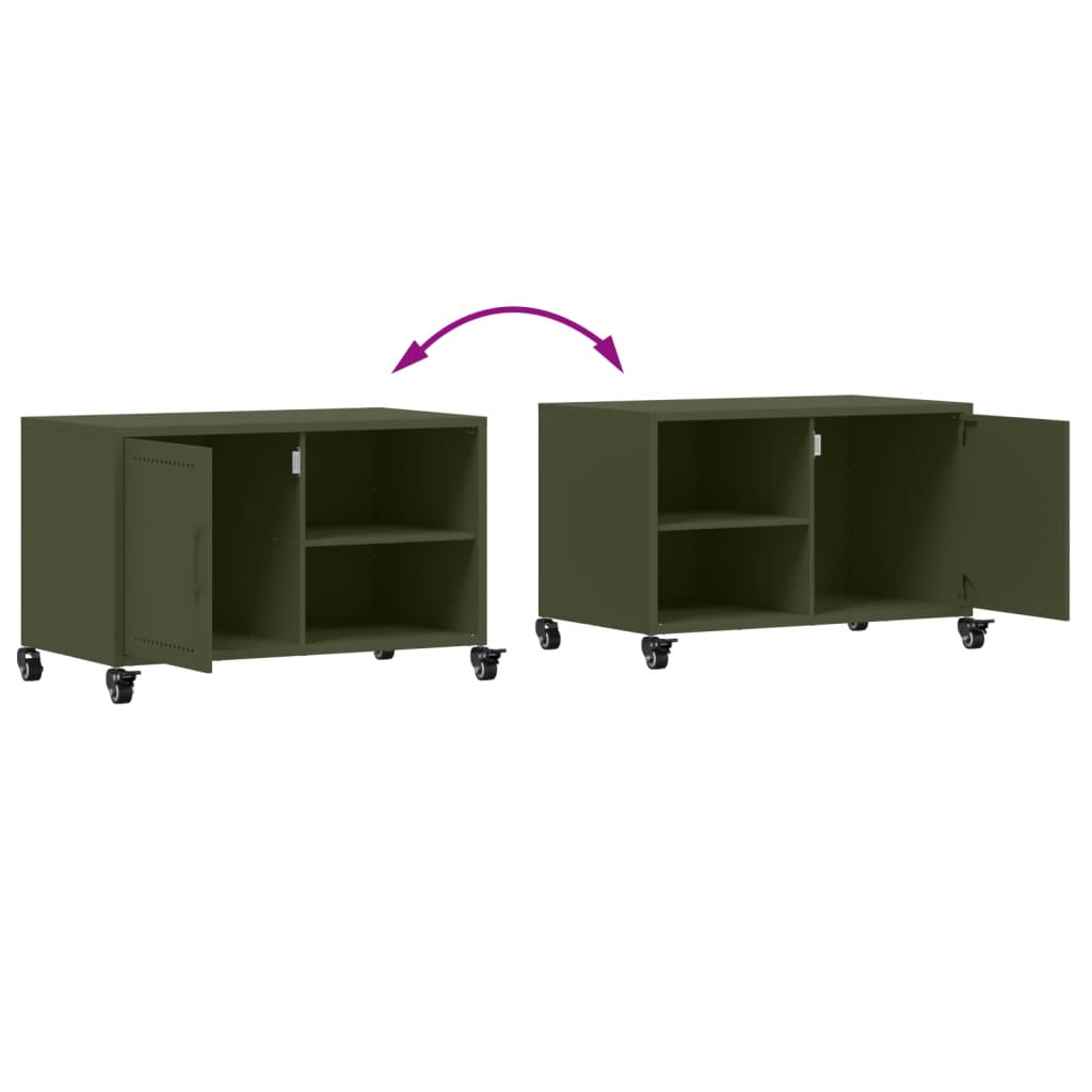 TV Cabinet Olive Green 68x39x43.5 cm Steel