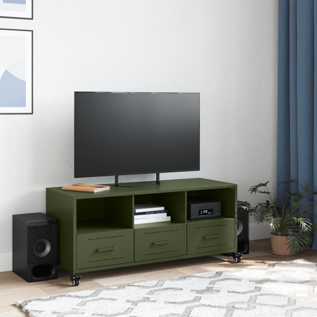 TV Cabinet Olive Green 100.5x39x43.5 cm Cold-rolled Steel