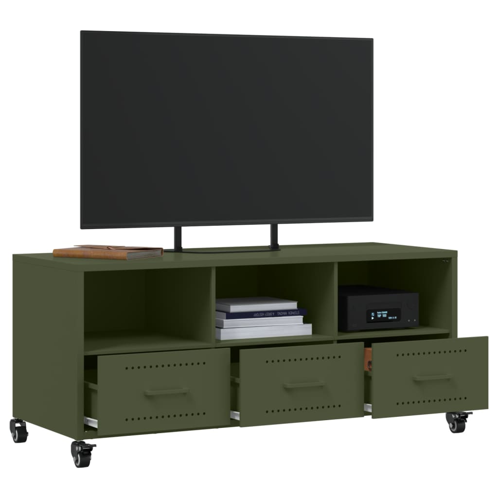 TV Cabinet Olive Green 100.5x39x43.5 cm Cold-rolled Steel