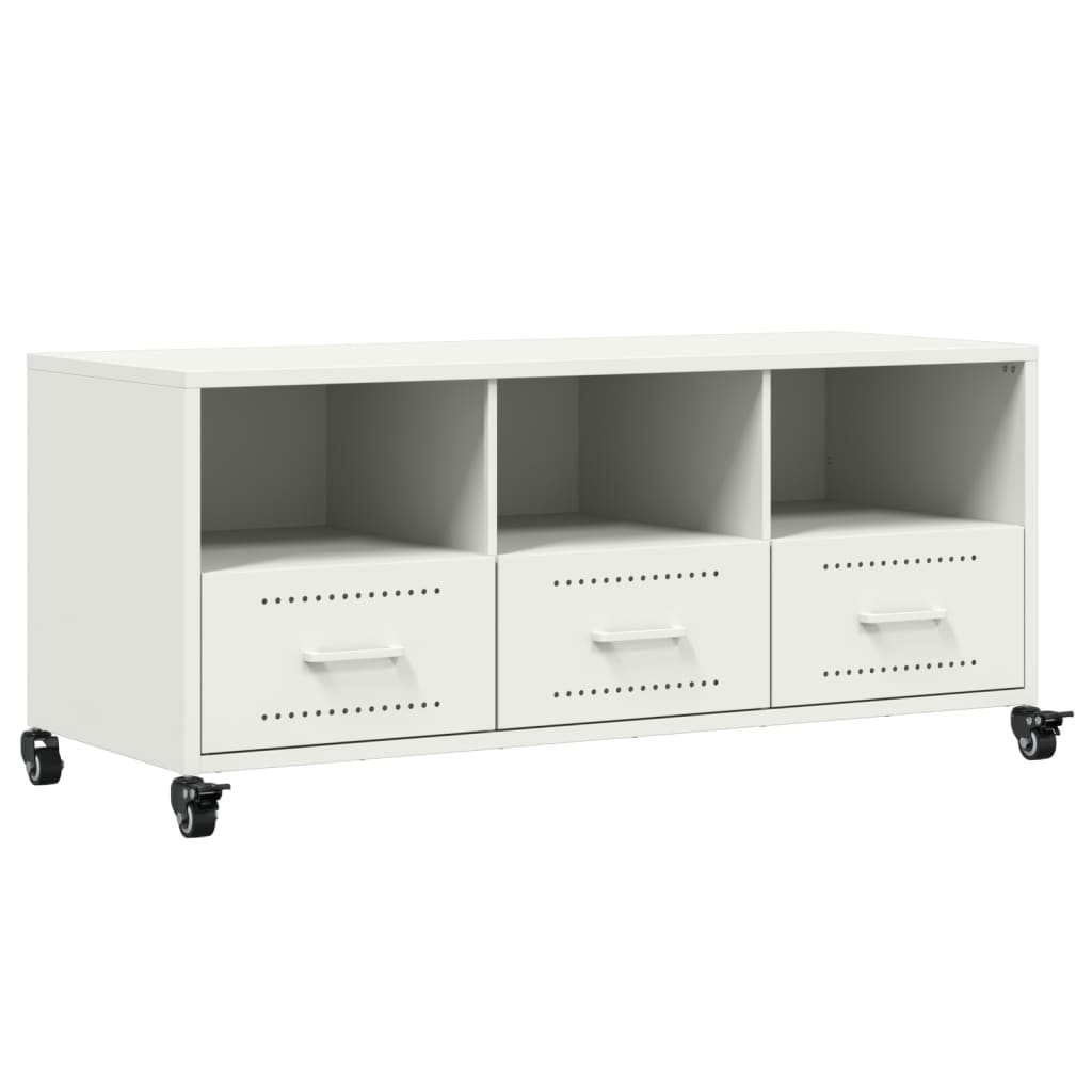 TV Cabinet White 100.5x39x43.5 cm Cold-rolled Steel