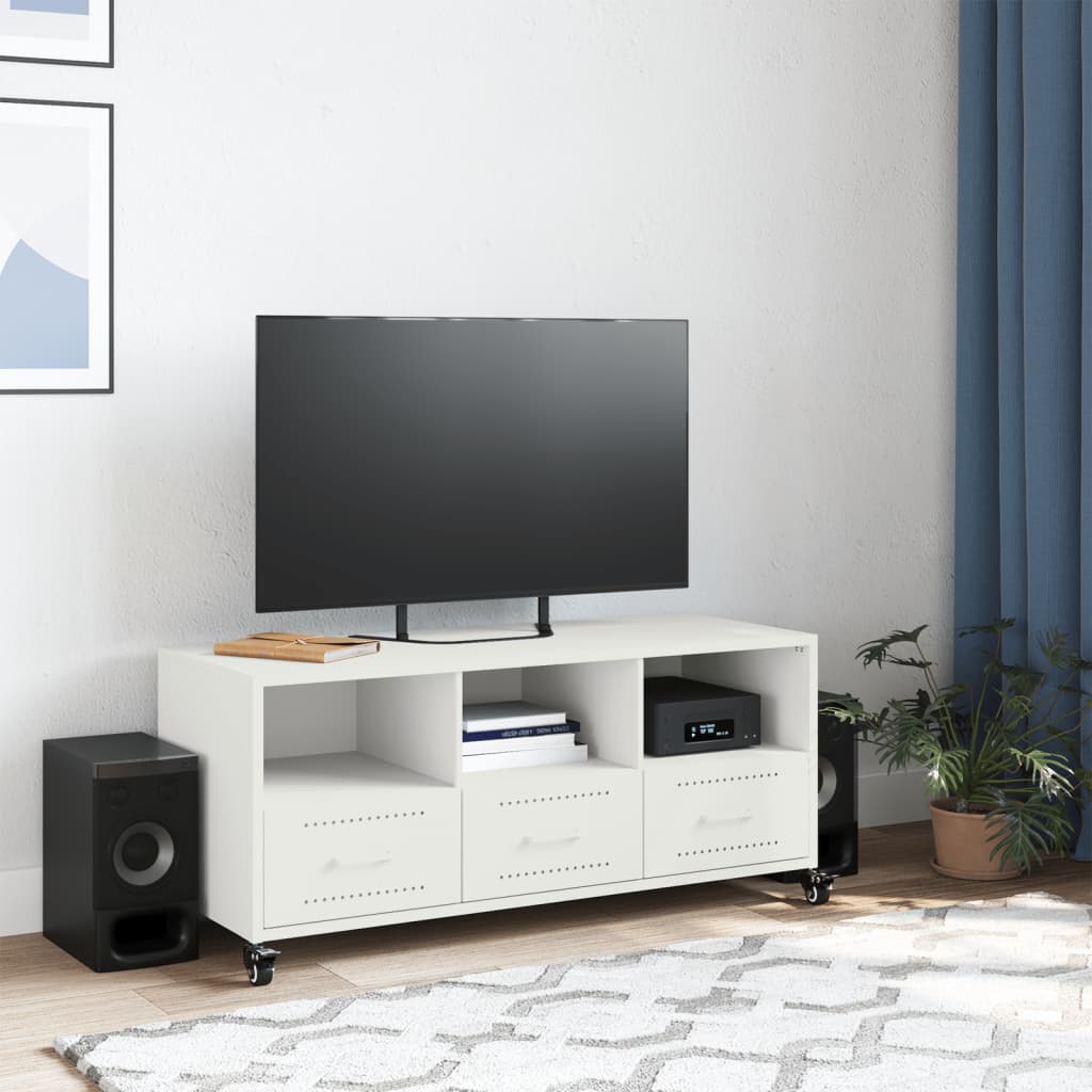 TV Cabinet White 100.5x39x43.5 cm Cold-rolled Steel