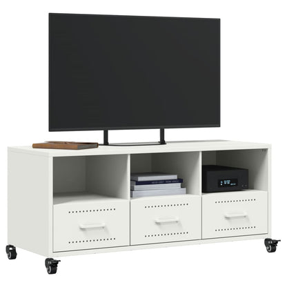 TV Cabinet White 100.5x39x43.5 cm Cold-rolled Steel