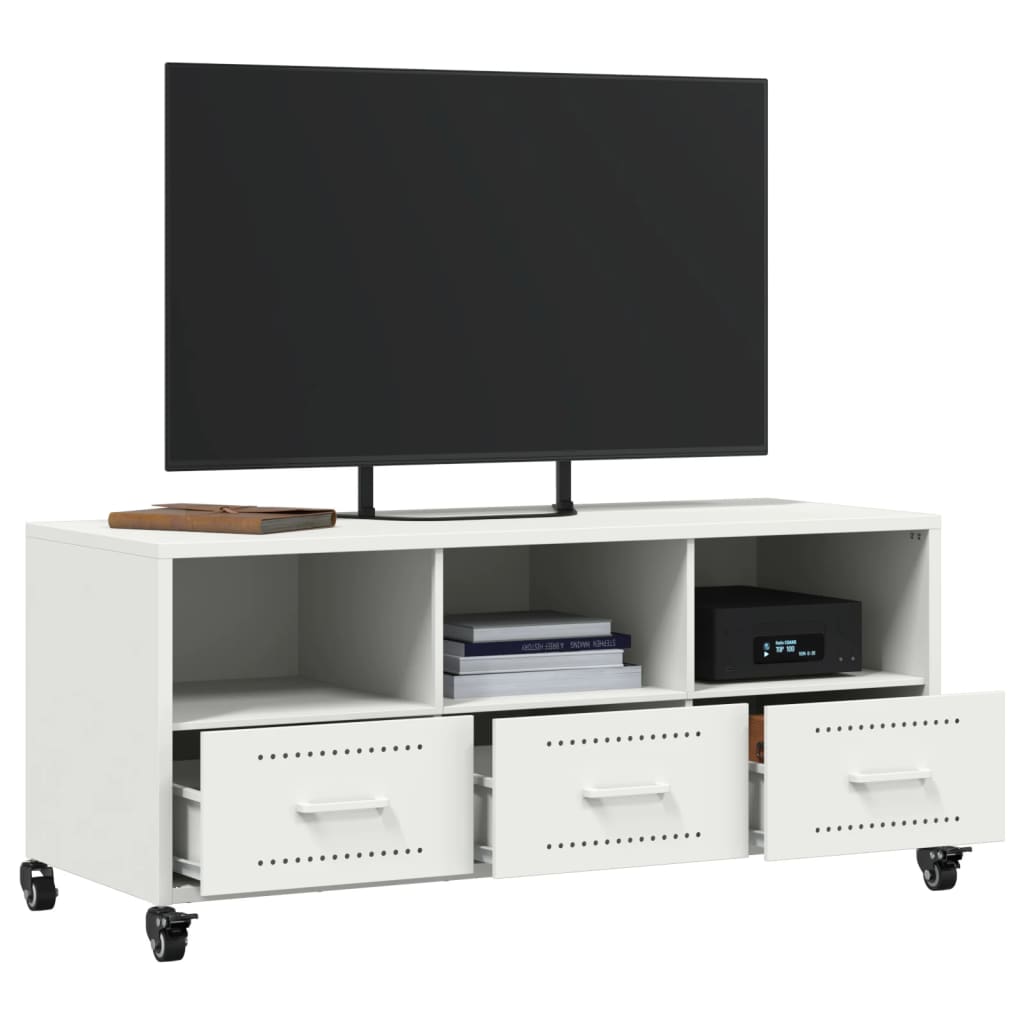 TV Cabinet White 100.5x39x43.5 cm Cold-rolled Steel