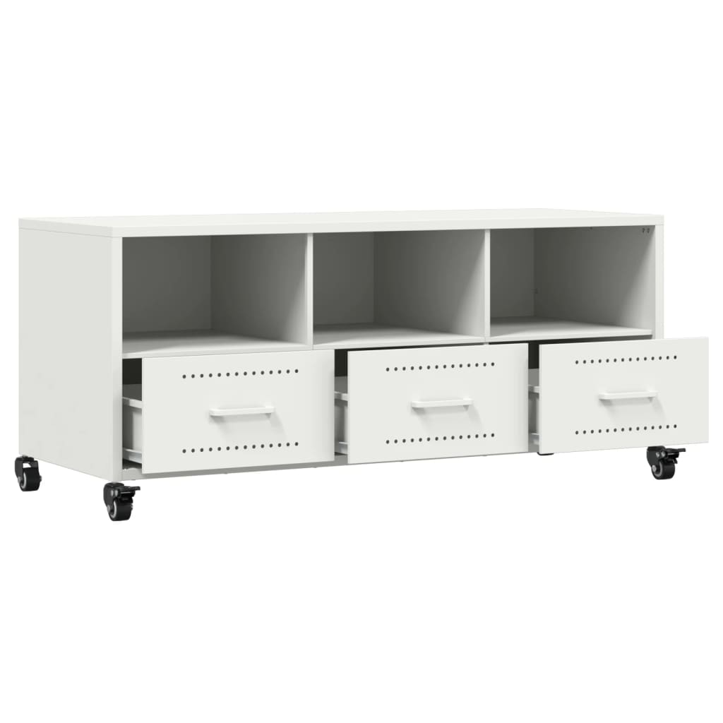 TV Cabinet White 100.5x39x43.5 cm Cold-rolled Steel