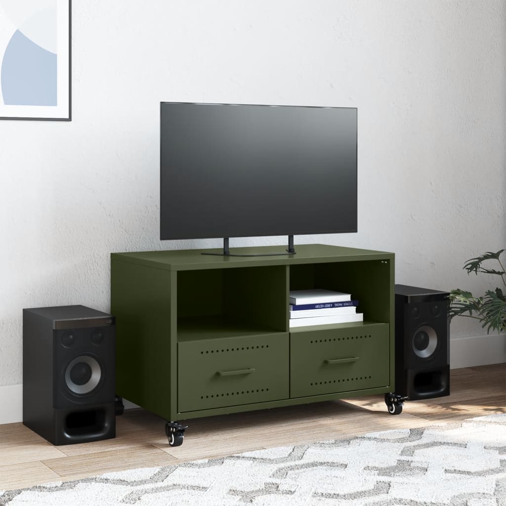 TV Cabinet Olive Green 68x39x43.5 cm Cold-rolled Steel