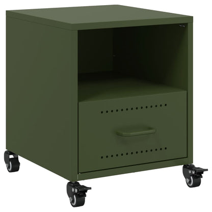 Bedside Cabinet Olive Green 36x39x43.5 cm Steel