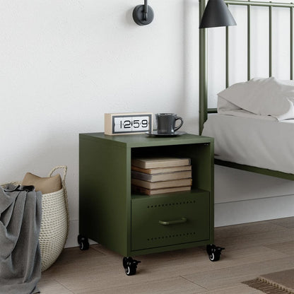 Bedside Cabinet Olive Green 36x39x43.5 cm Steel