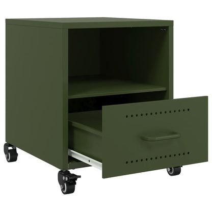 Bedside Cabinet Olive Green 36x39x43.5 cm Steel