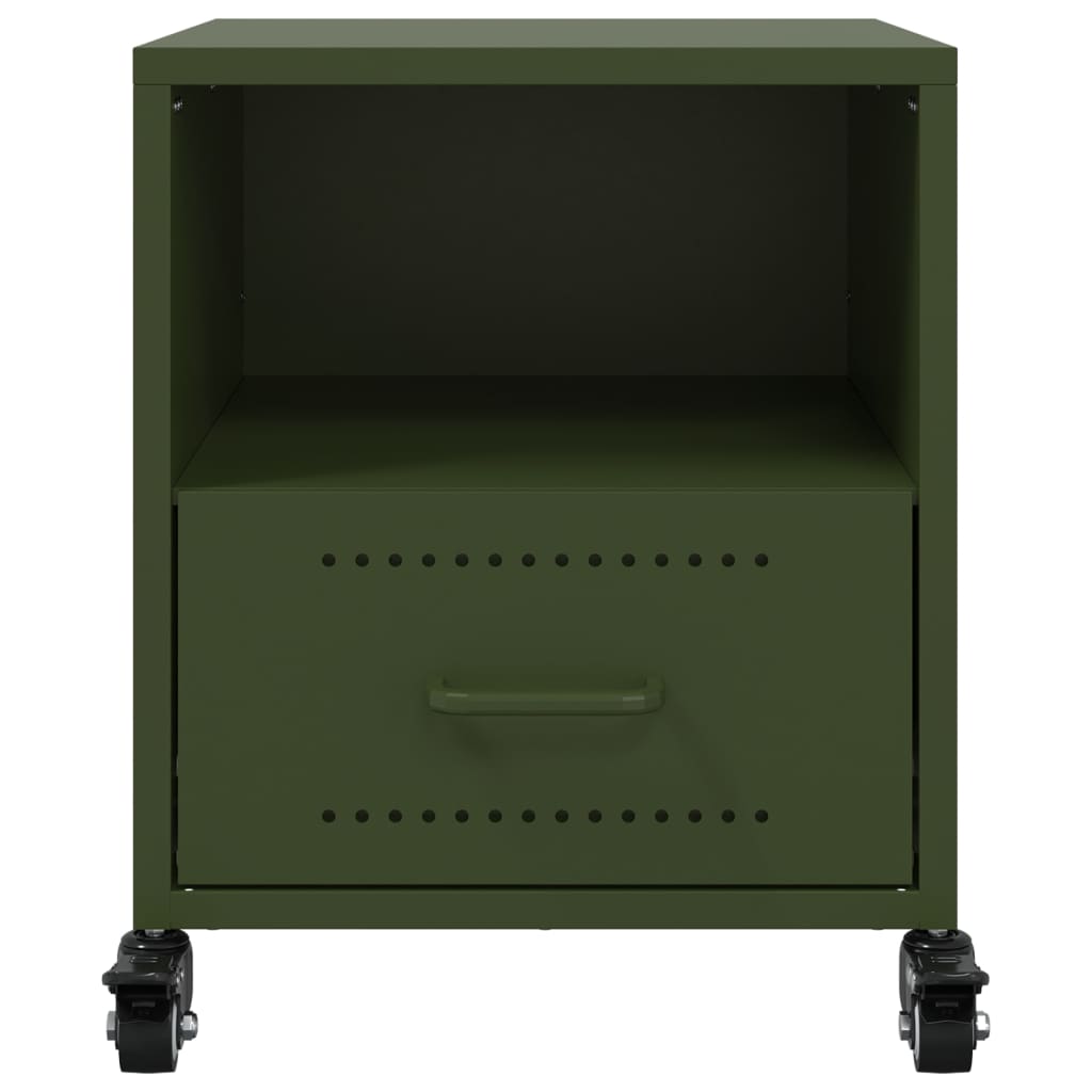 Bedside Cabinets 2 pcs Olive Green 36x39x43.5 cm Steel