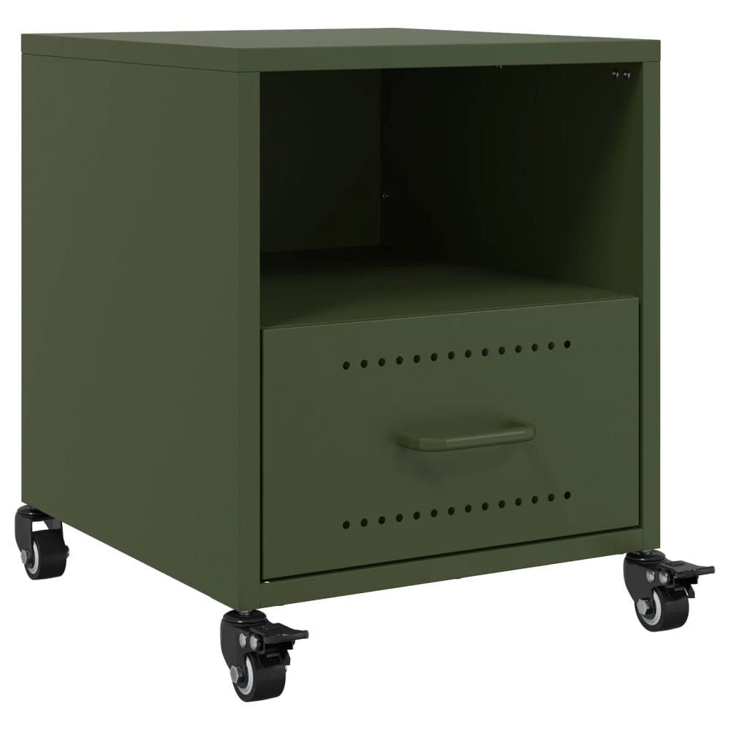 Bedside Cabinets 2 pcs Olive Green 36x39x43.5 cm Steel