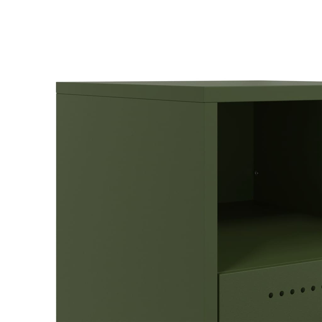 Bedside Cabinets 2 pcs Olive Green 36x39x43.5 cm Steel