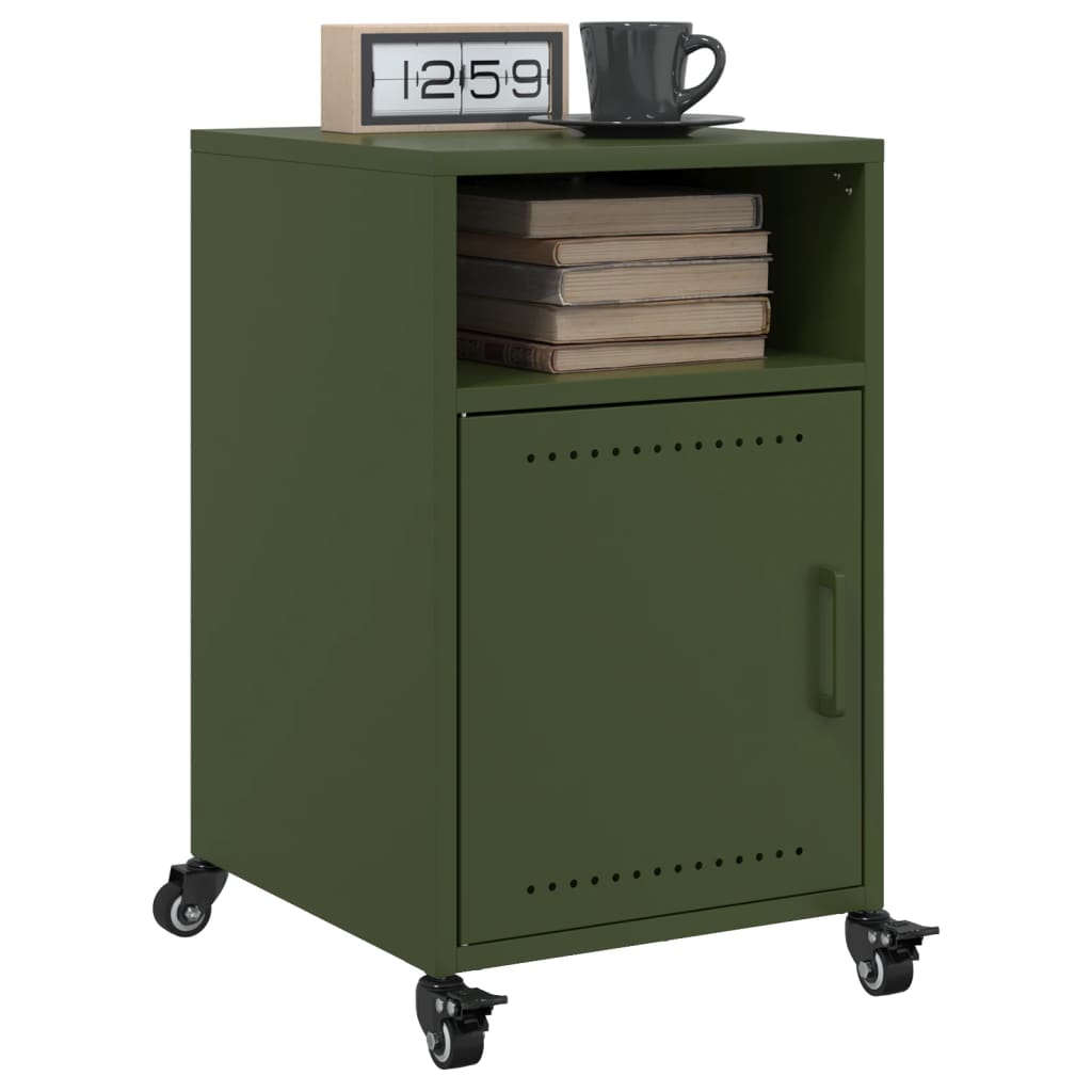 Bedside Cabinet Olive Green 36x39x59 cm Steel