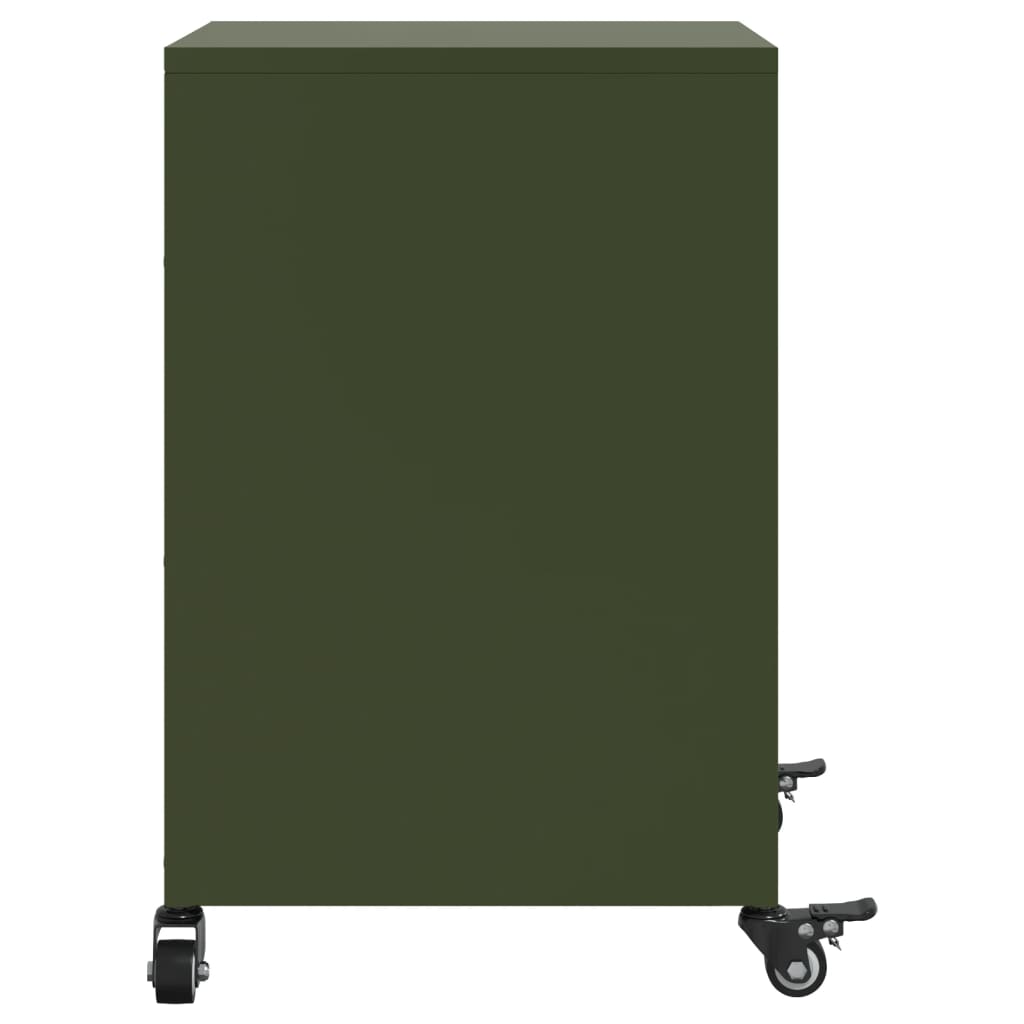 Bedside Cabinet Olive Green 36x39x59 cm Steel