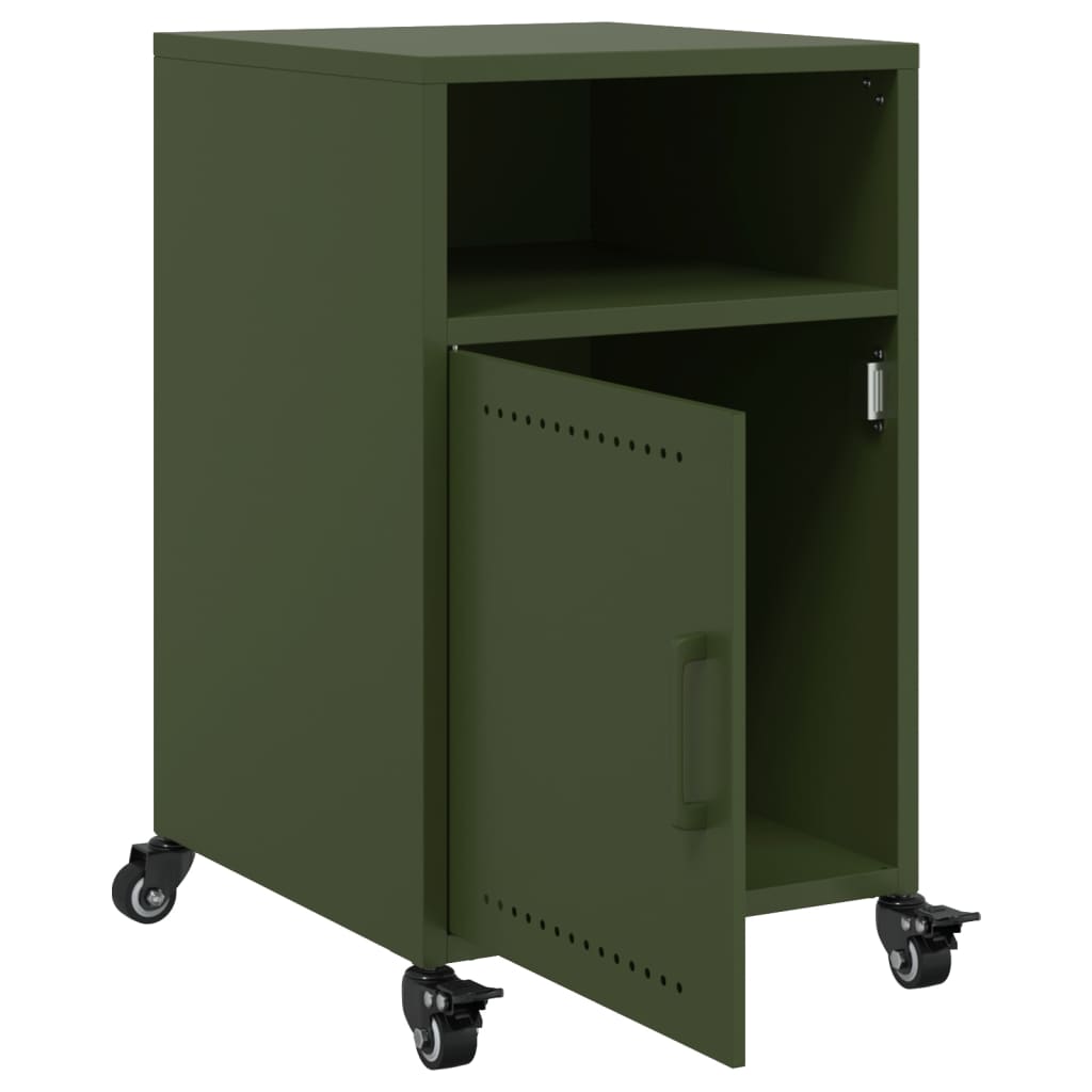 Bedside Cabinet Olive Green 36x39x59 cm Steel