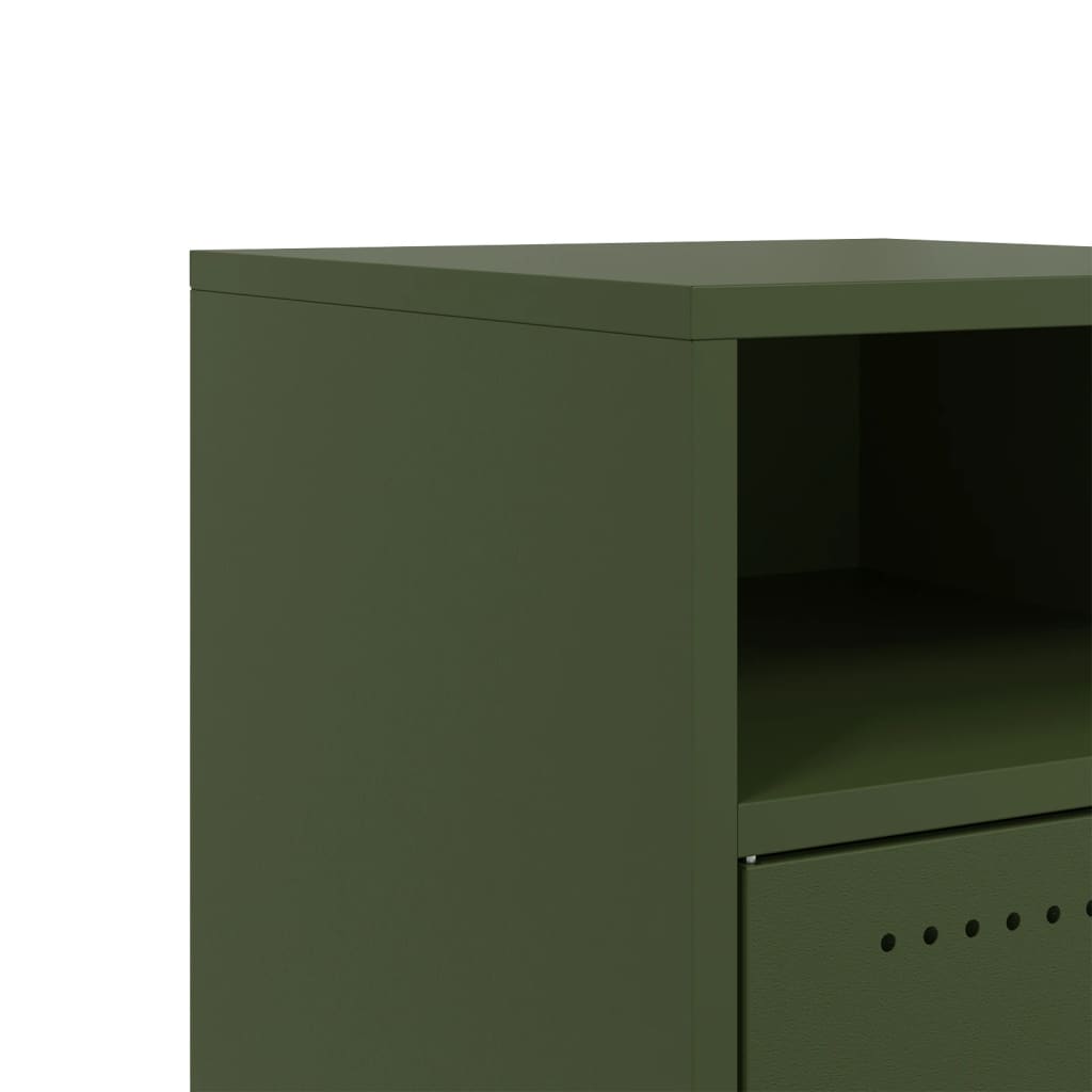 Bedside Cabinet Olive Green 36x39x59 cm Steel