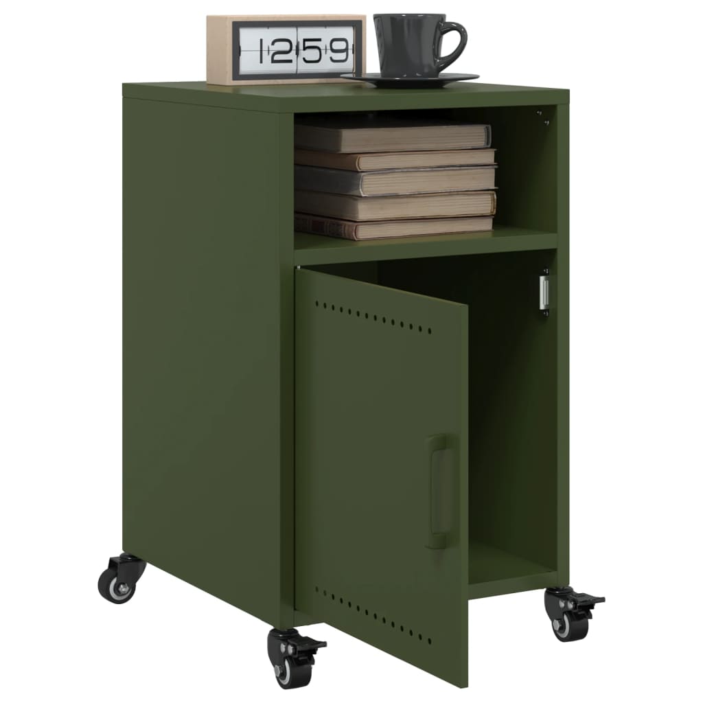 Bedside Cabinets 2 pcs Olive Green 36x39x59 cm Steel