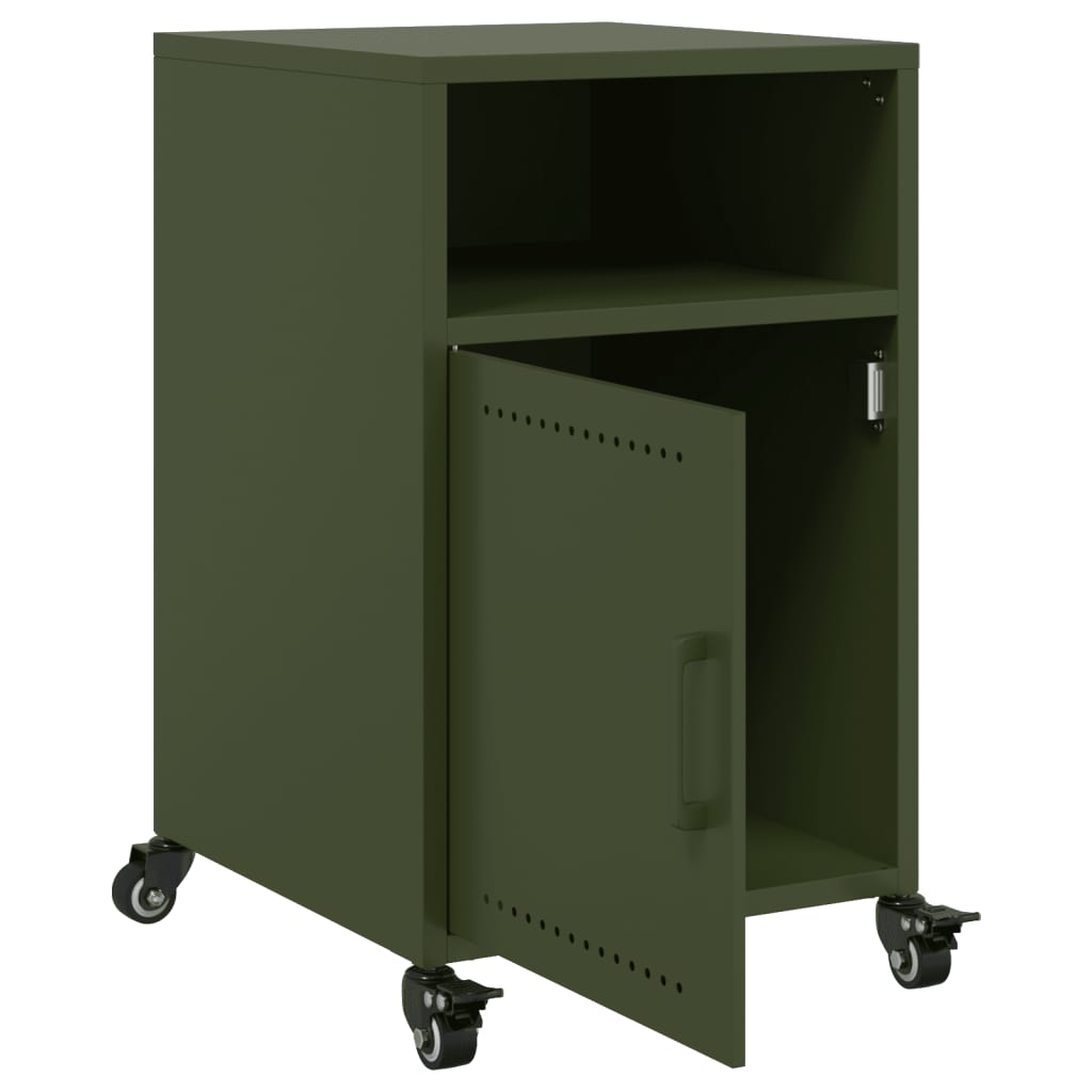 Bedside Cabinets 2 pcs Olive Green 36x39x59 cm Steel