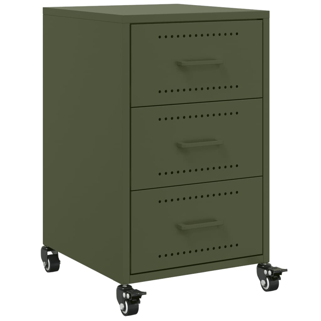 Bedside Cabinet Olive Green 36x39x59 cm Steel