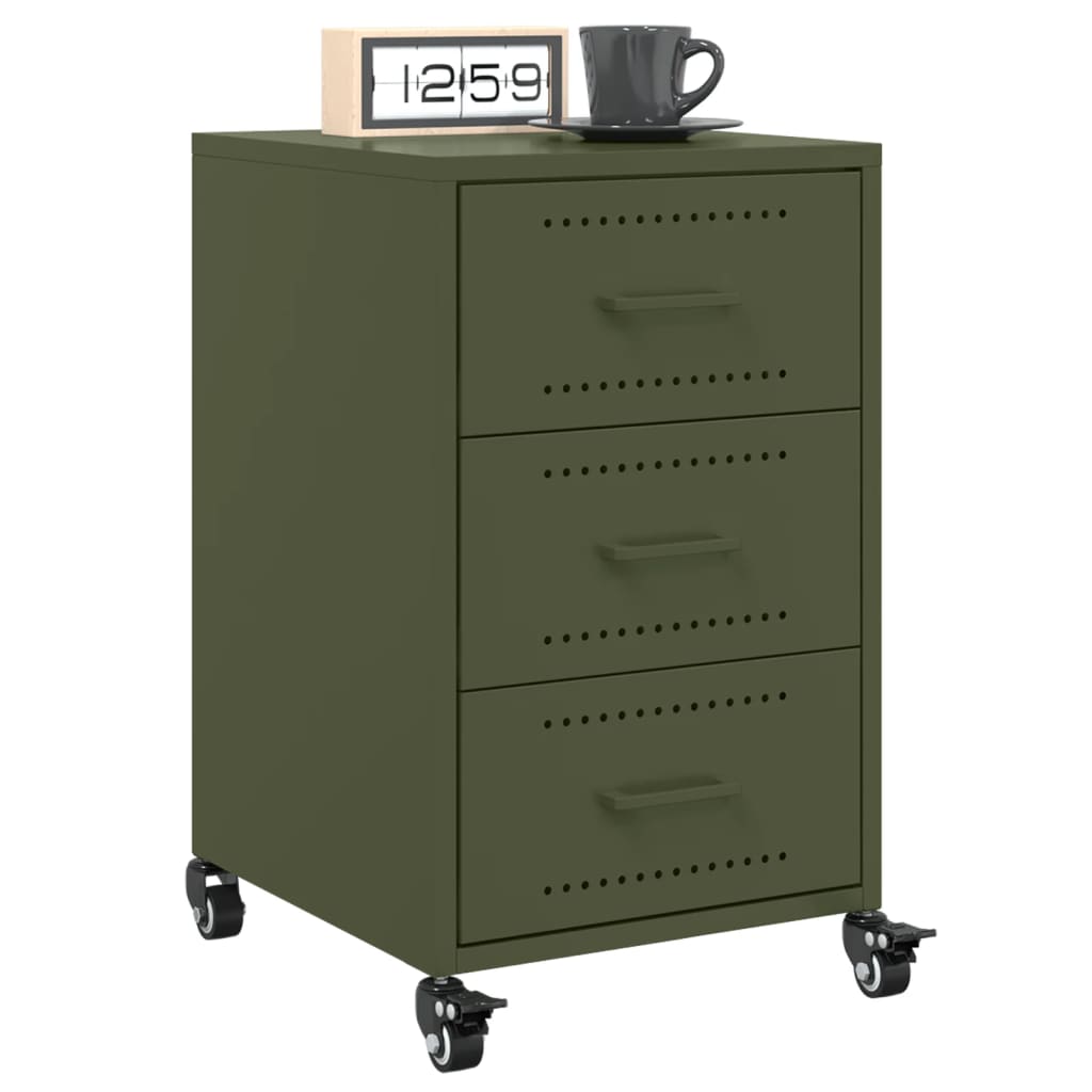 Bedside Cabinet Olive Green 36x39x59 cm Steel