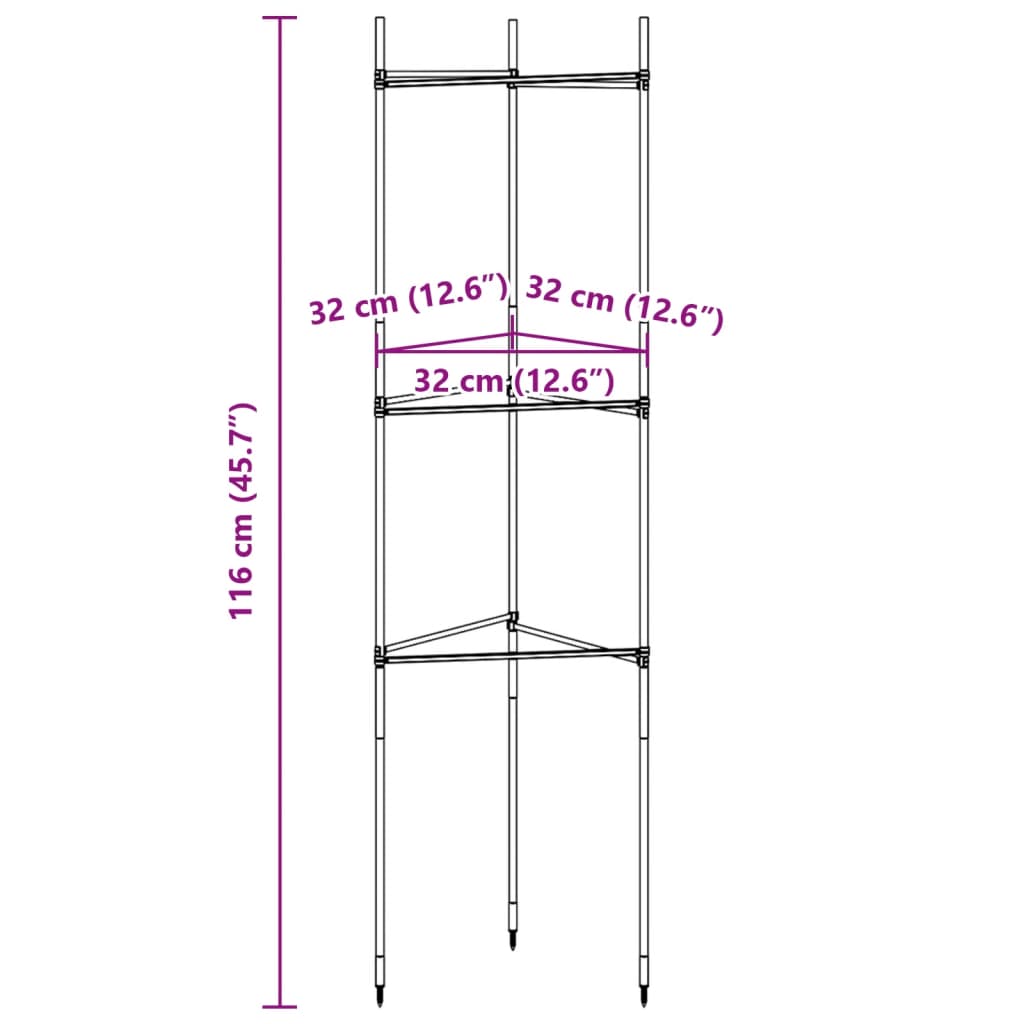 Tomato Cage 2 pcs 116 cm Steel and PP