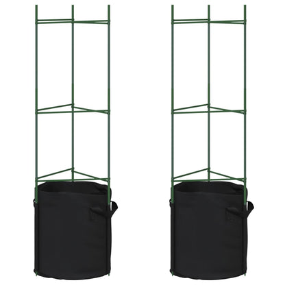 Tomato Cage with Plant Bag 2 pcs 116 cm Steel and PP