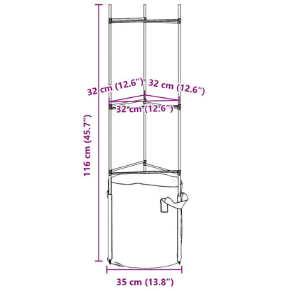 Tomato Cage with Plant Bag 2 pcs 116 cm Steel and PP