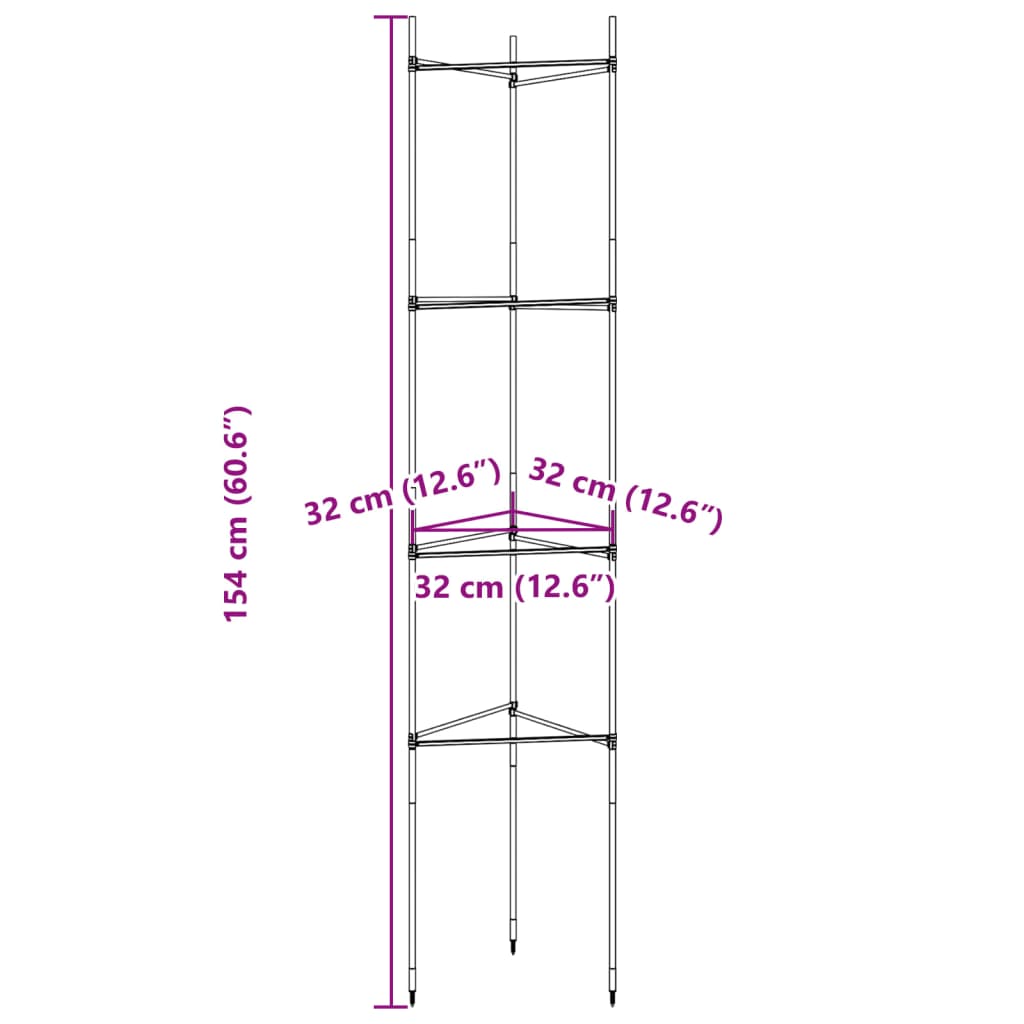 Tomato Cage 2 pcs 154 cm Steel and PP