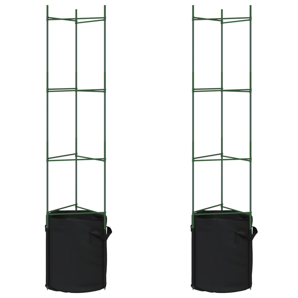 Tomato Cage with Plant Bag 2 pcs 154 cm Steel and PP