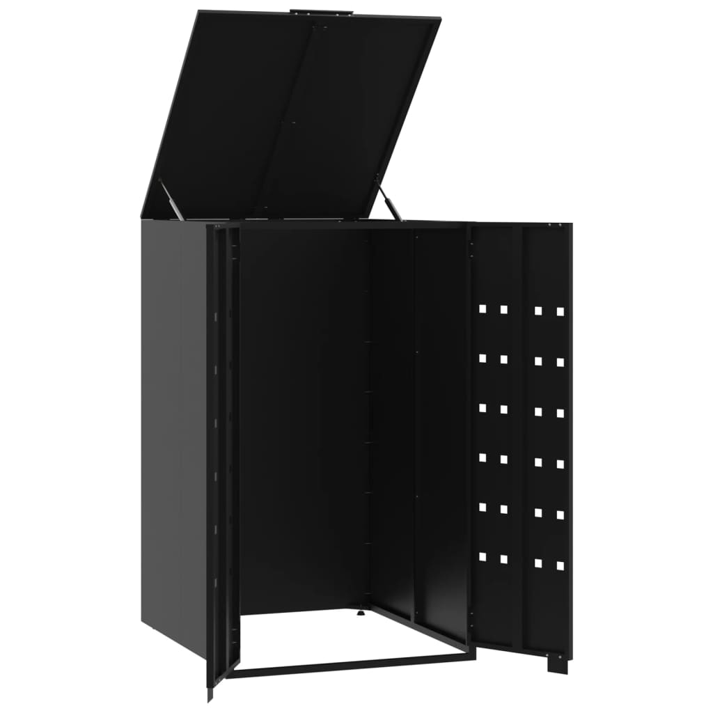 Wheelie Bin Storage for Single Bin Black 69x79x117 cm Steel