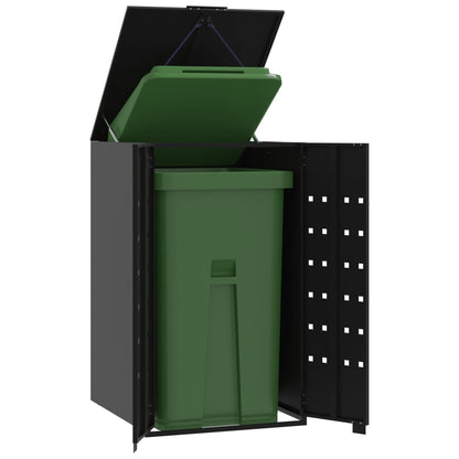 Wheelie Bin Storage for Single Bin Black 69x79x117 cm Steel