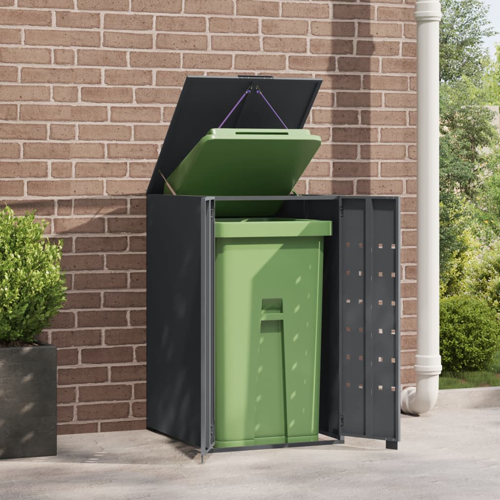 Wheelie Bin Storage for Single Bin Anthracite 69x79x117 cm Steel