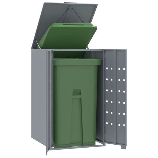 Wheelie Bin Storage for Single Bin Grey 69x79x117 cm Steel