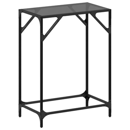 Console Table with Black Glass Top 60x35x81 cm Steel