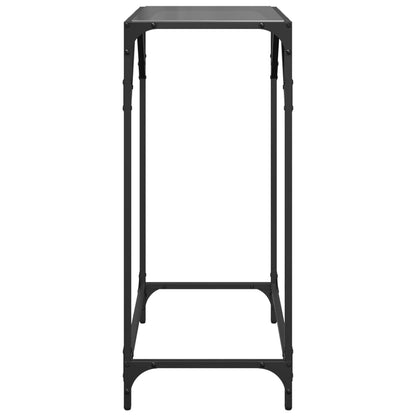 Console Table with Black Glass Top 60x35x81 cm Steel