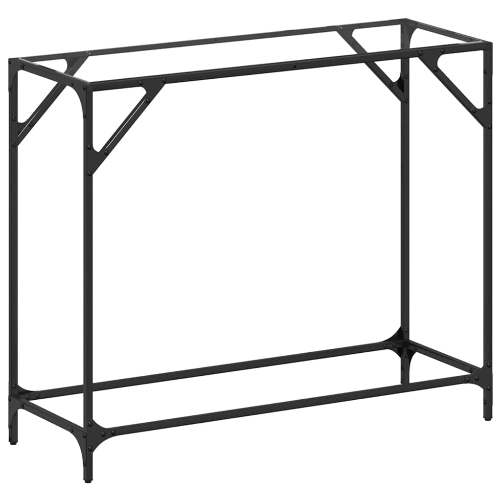 Console Table with Transparent Glass Top 98x35x81 cm Steel