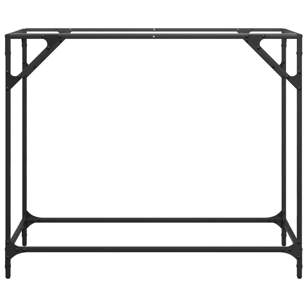 Console Table with Transparent Glass Top 98x35x81 cm Steel