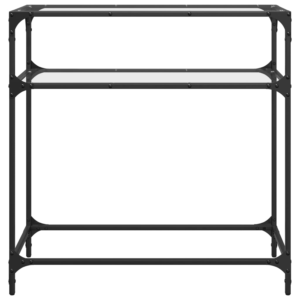 Console Table with Transparent Glass Top 80x35x81 cm Steel