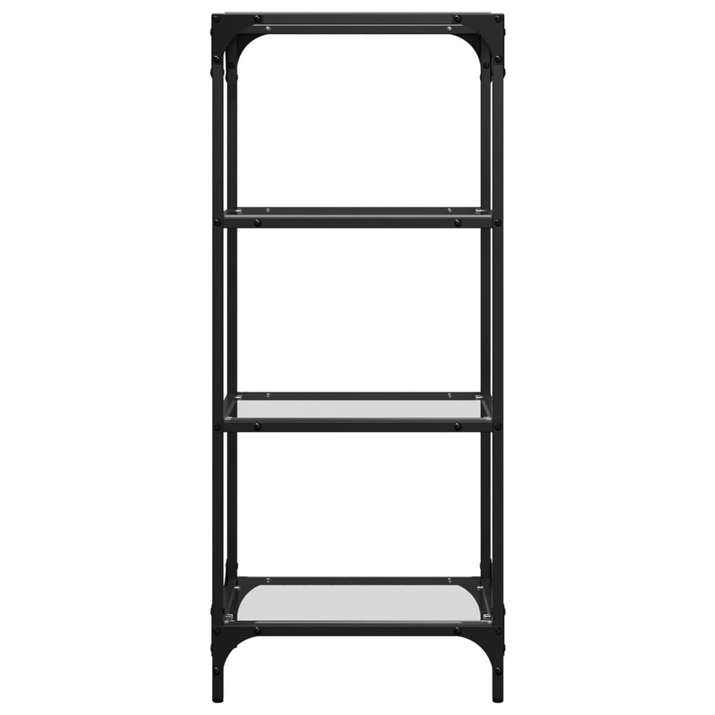 Storage Rack with Transparent Glass Top 40x30x95 cm Steel