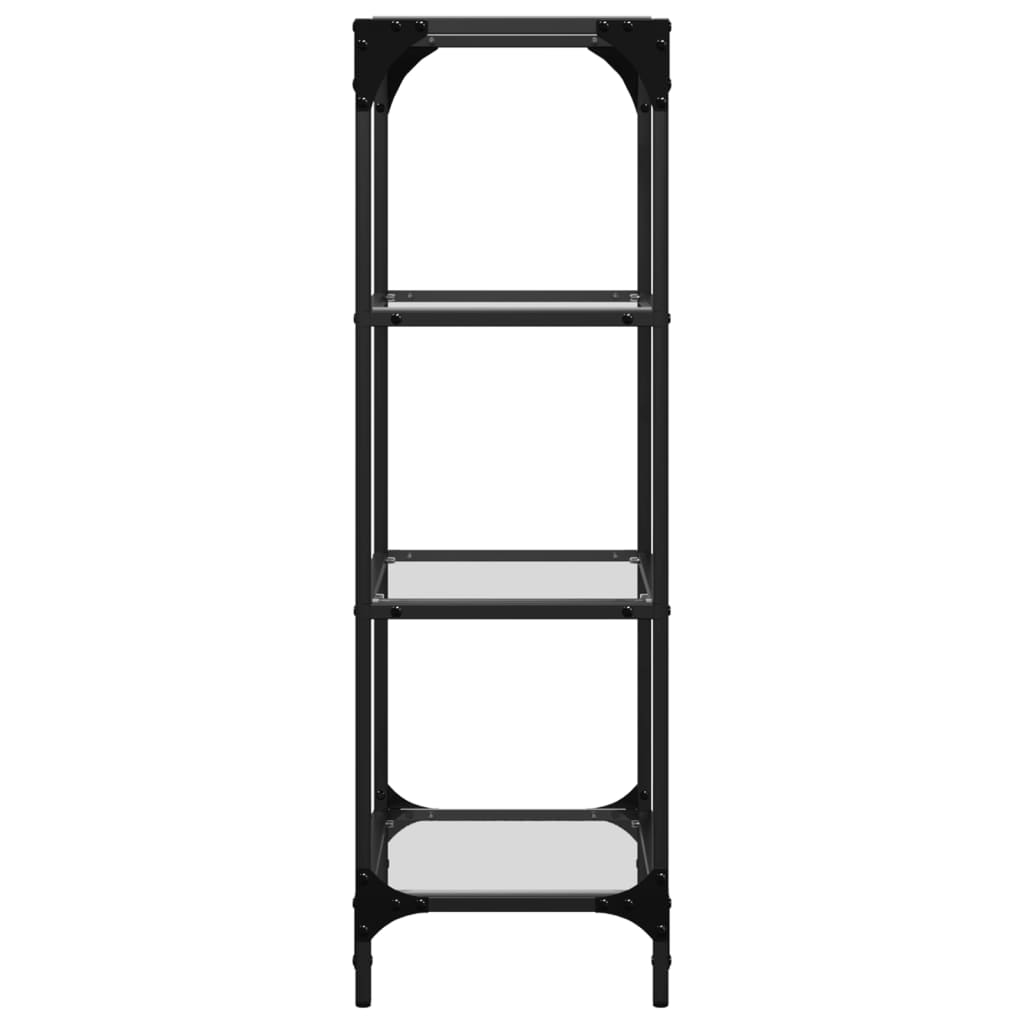 Storage Rack with Transparent Glass Top 40x30x95 cm Steel