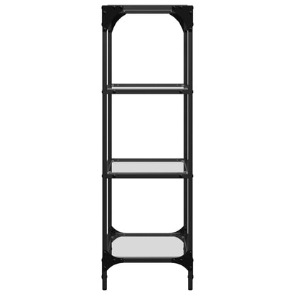 Storage Rack with Transparent Glass Top 40x30x95 cm Steel