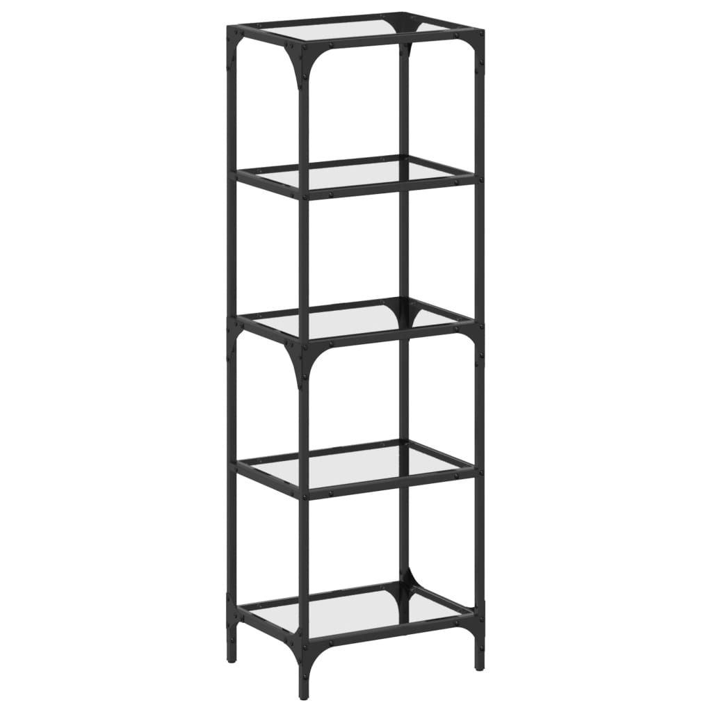 Storage Rack with Transparent Glass Top 40x30x123 cm Steel