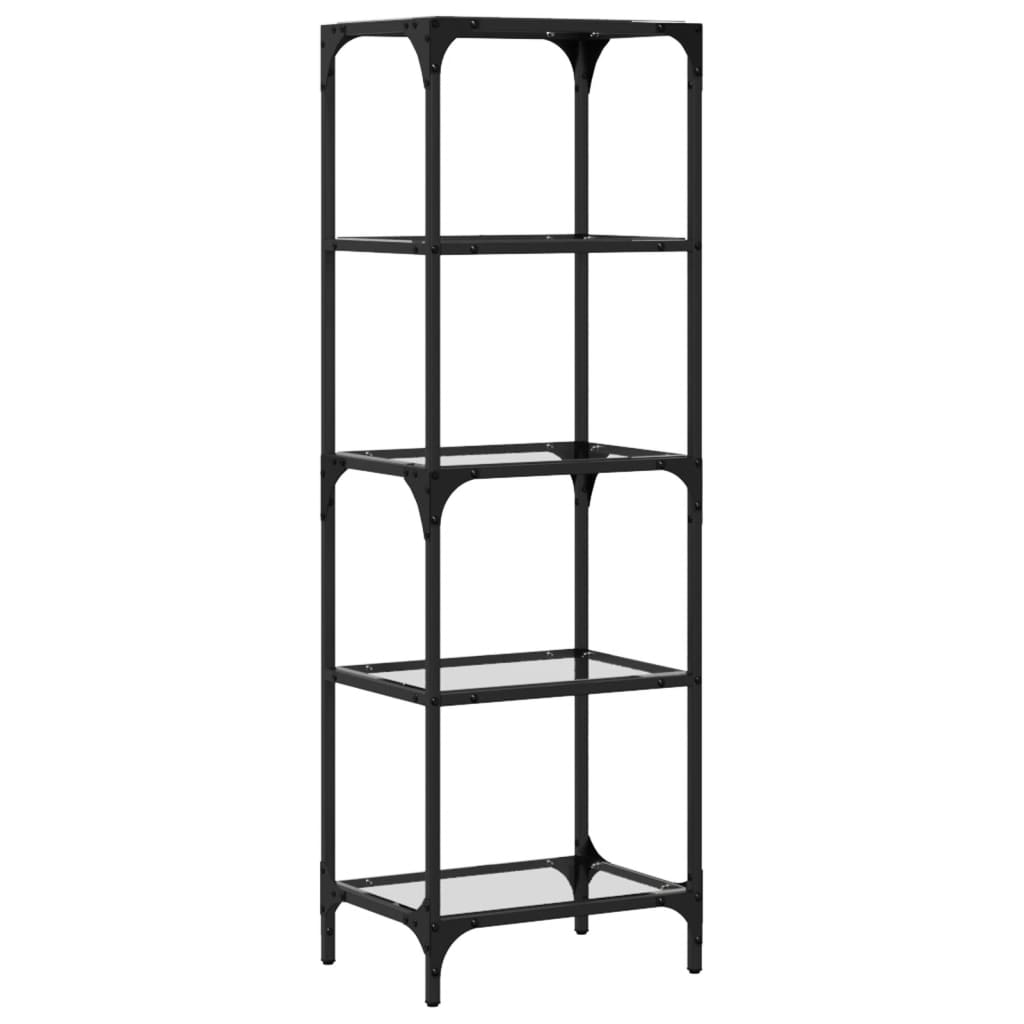 Storage Rack with Transparent Glass Top 40x30x123 cm Steel