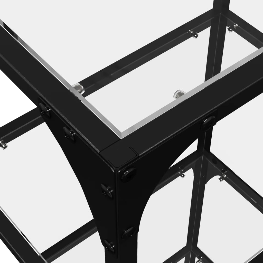 Storage Rack with Transparent Glass Top 40x30x123 cm Steel