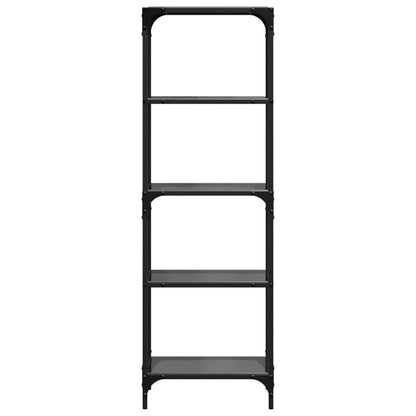 Storage Rack with Black Glass Top 40x30x123 cm Steel