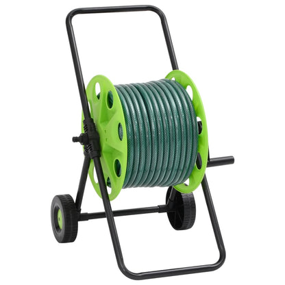 Green Hose Reel Cart with Hose Fitting Set 0.75" 20 m PVC